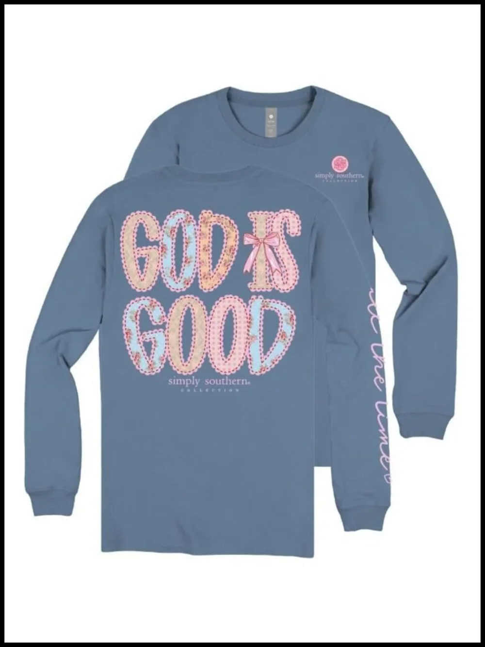 Simply Southern God Is Good Youth Long Sleeve Tee Crew Neck